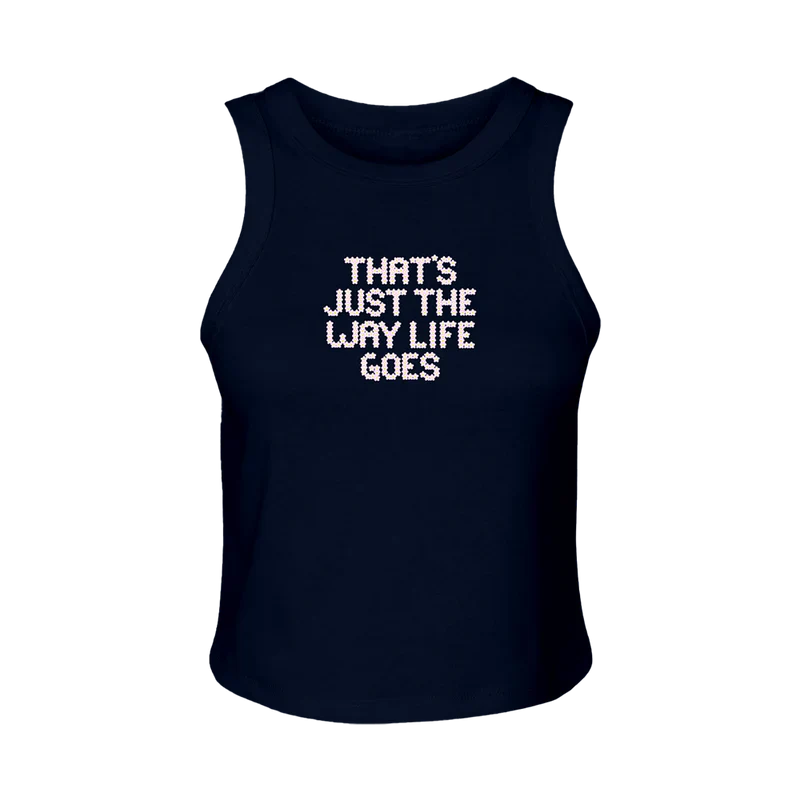 Navy That's Just the Way Life Goes Ribbed Tank